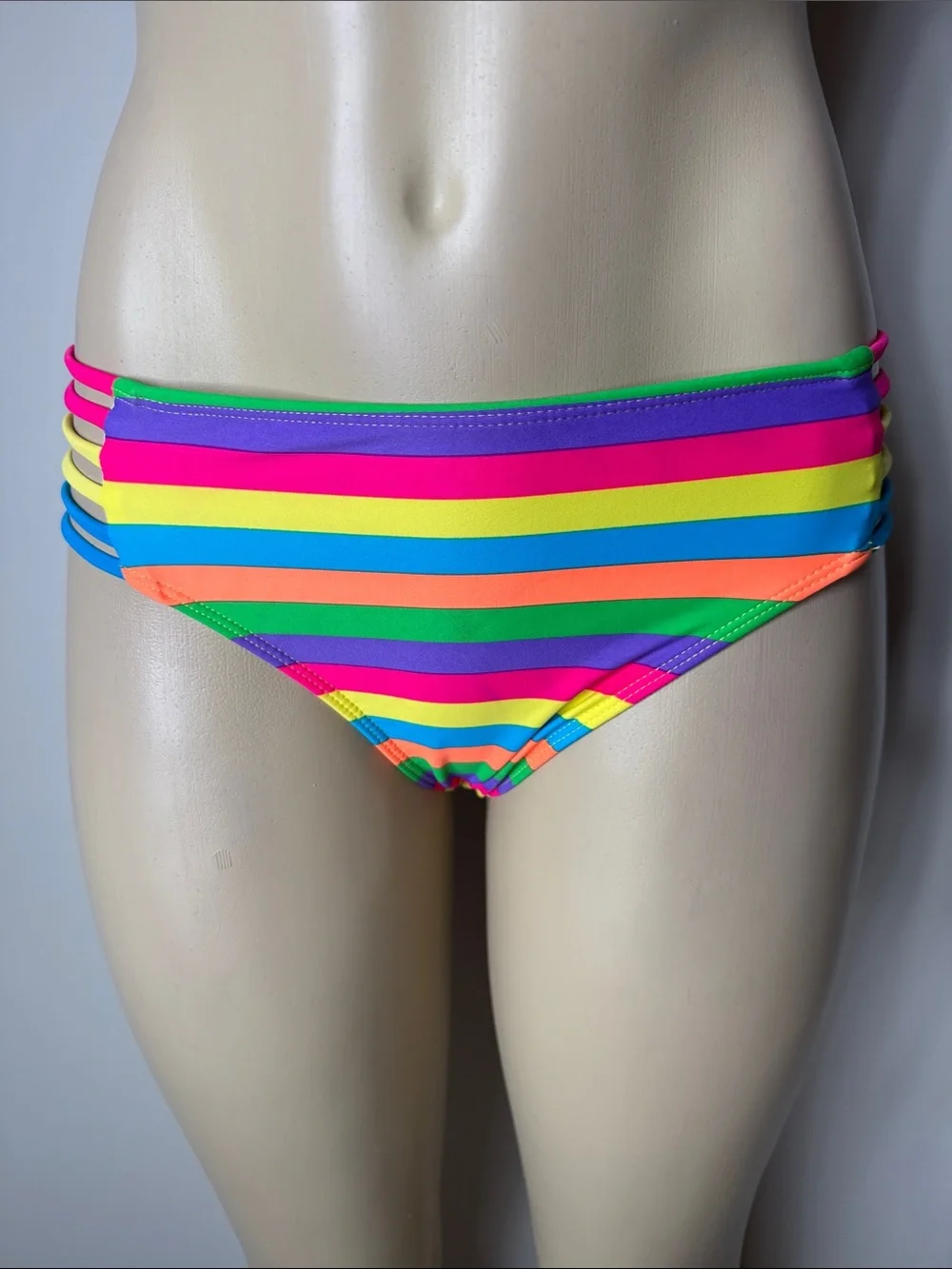 VENUS Neon Rainbow Stripe Bikini Bottom